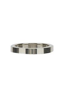 Maison Margiela women’s anello con silver sleek silver band ring with polished finish and subtle horizontal grooves