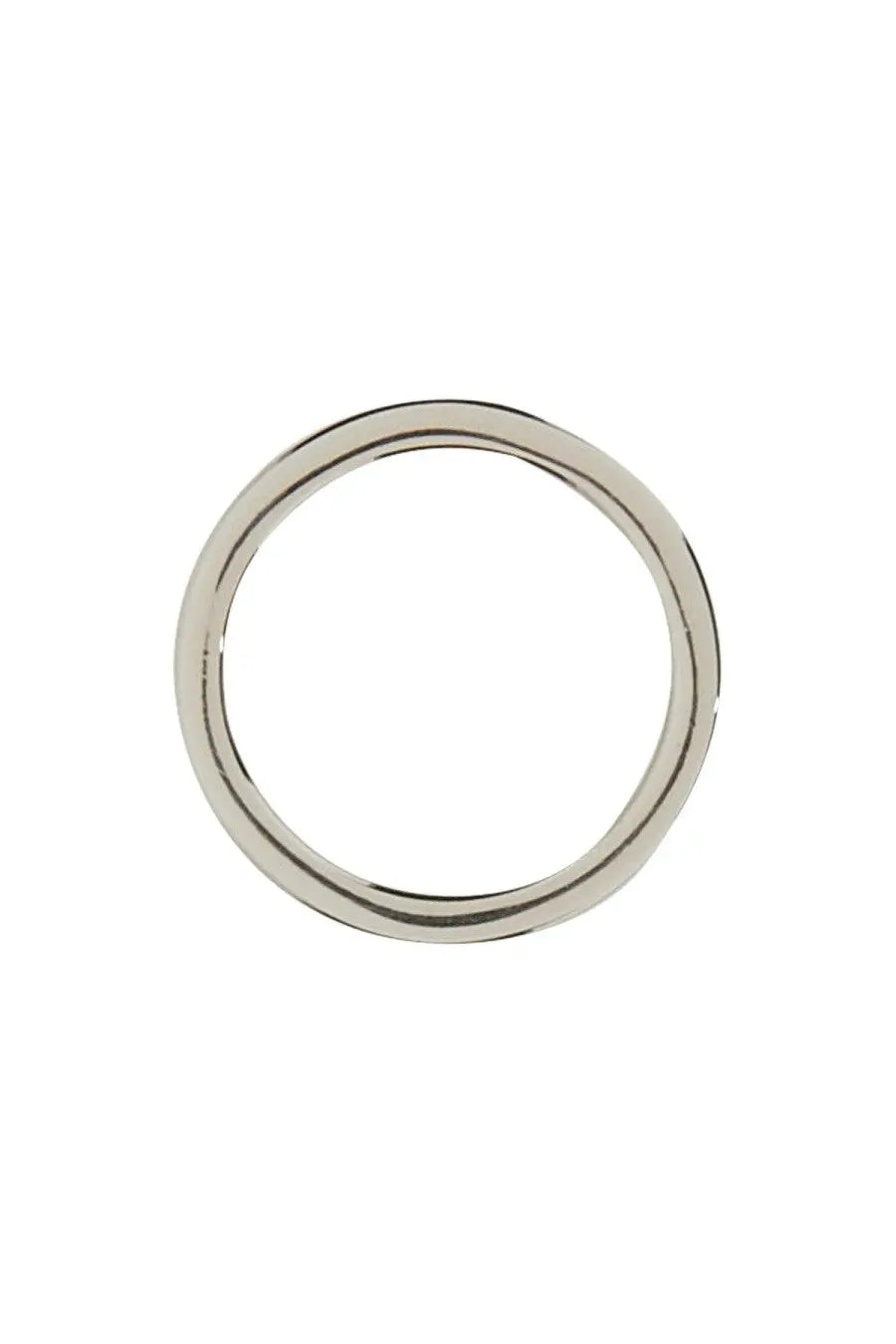 Maison Margiela women’s anello con silver key ring in silver toned metal with smooth polished finish and rounded edges