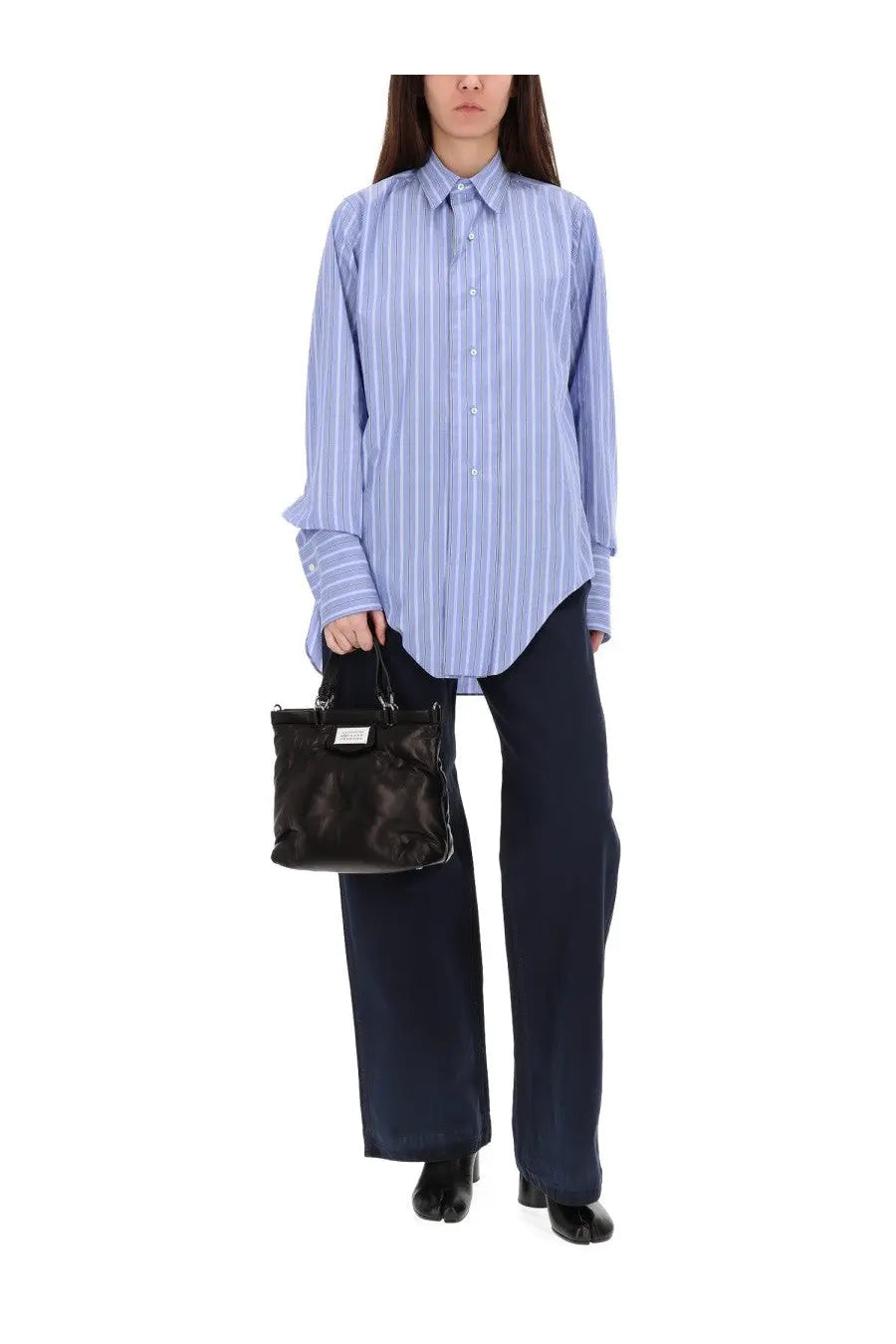 Maison Margiela Women's Pants Herringbone Blue, view 2