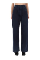 Maison Margiela Women's Pants Herringbone Blue