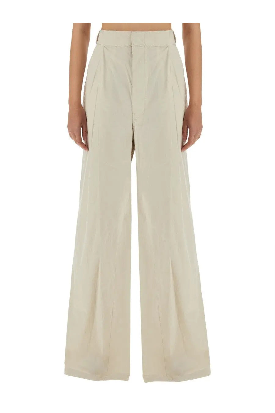 Cream-colored high-waisted wide-leg tailored trousers from maison margiela womens pants white collection