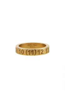 Maison Margiela women’s gold-toned silver ring with engraved numbers 9 to 13 and 925 Italy hallmark inside band
