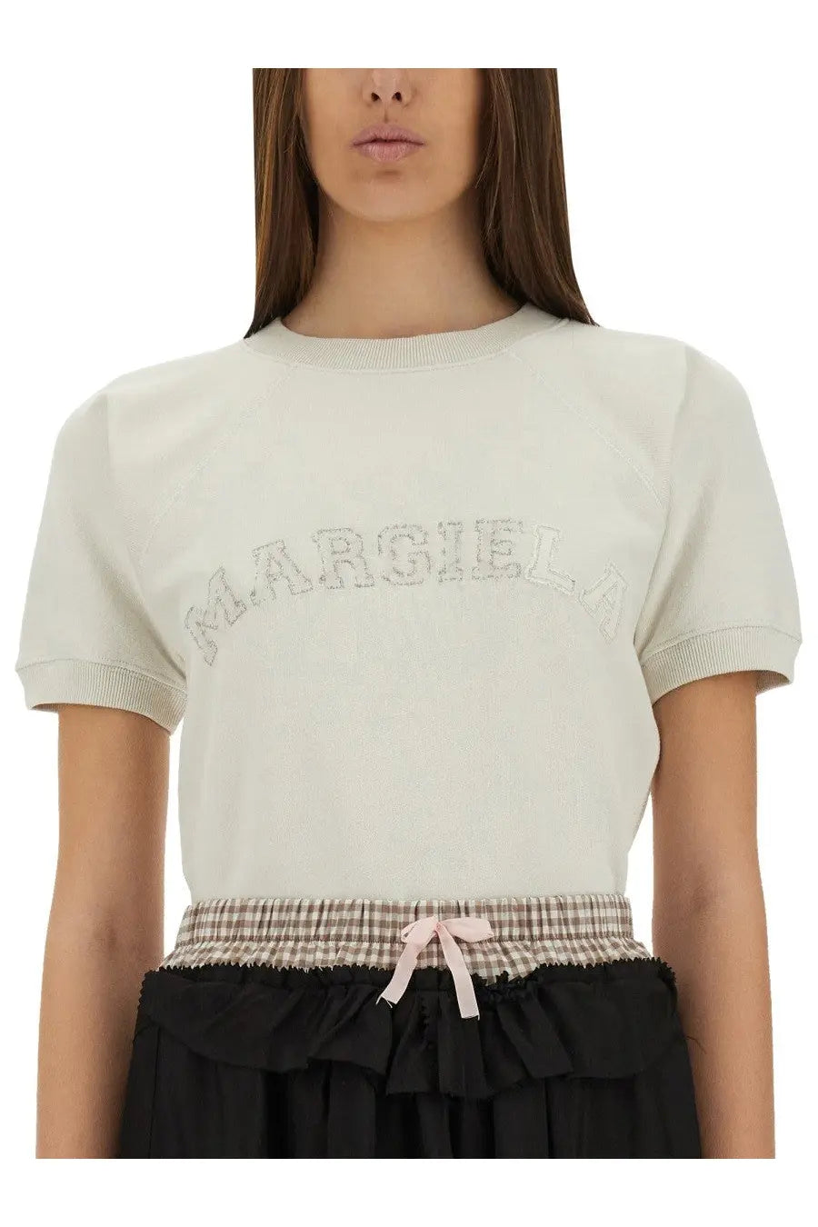 Maison Margiela Women's Short Sleeved Sweatshirt White, view 4