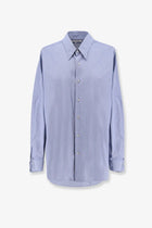 Maison Margiela Women's Striped Cotton Shirt Grey