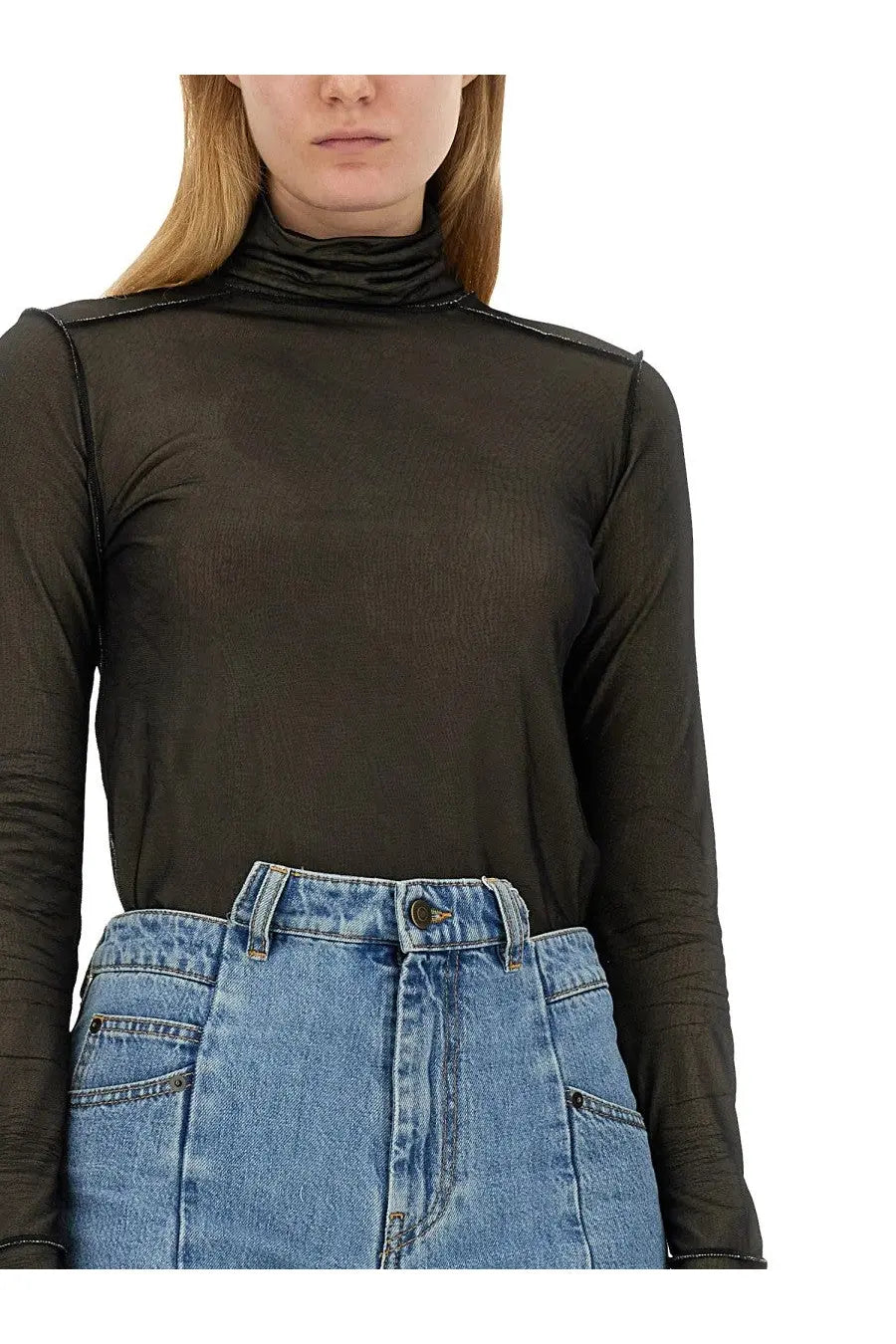Maison Margiela Women's Turtleneck Bodysuit Black, view 4