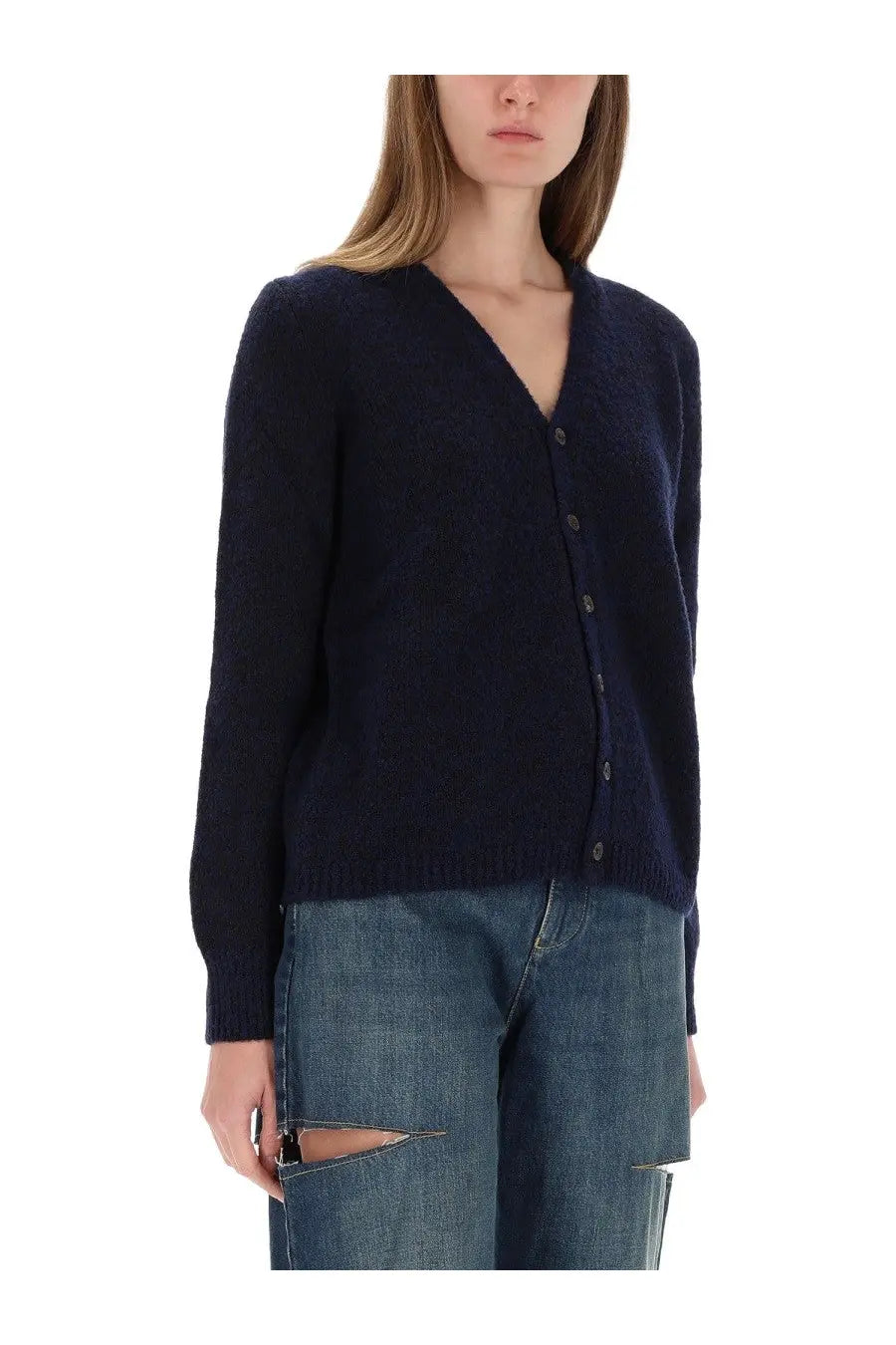 Maison Margiela Women's Wool Cardigan Blue, view 4