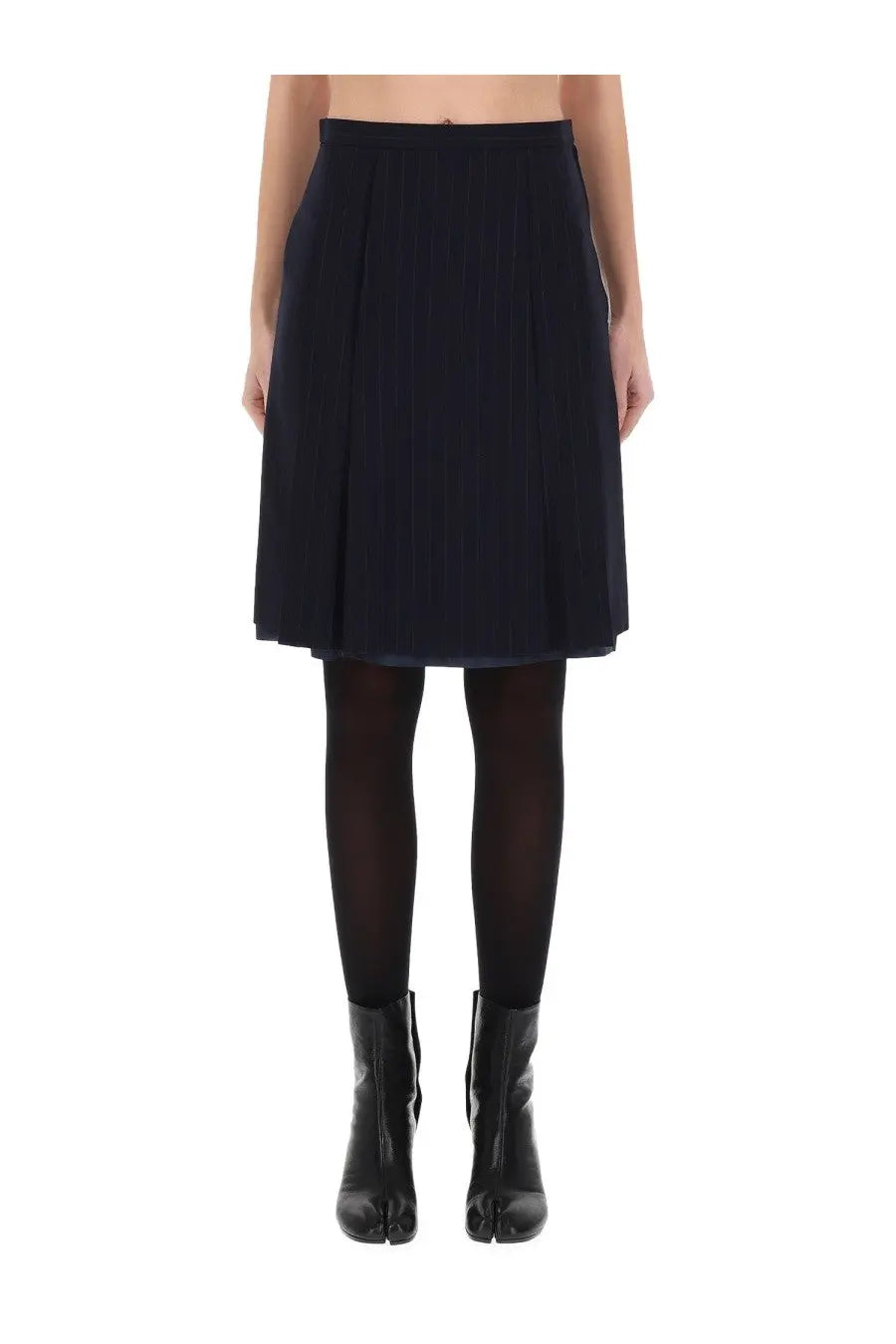 Maison Margiela Women's Wool Midi Skirt Blue