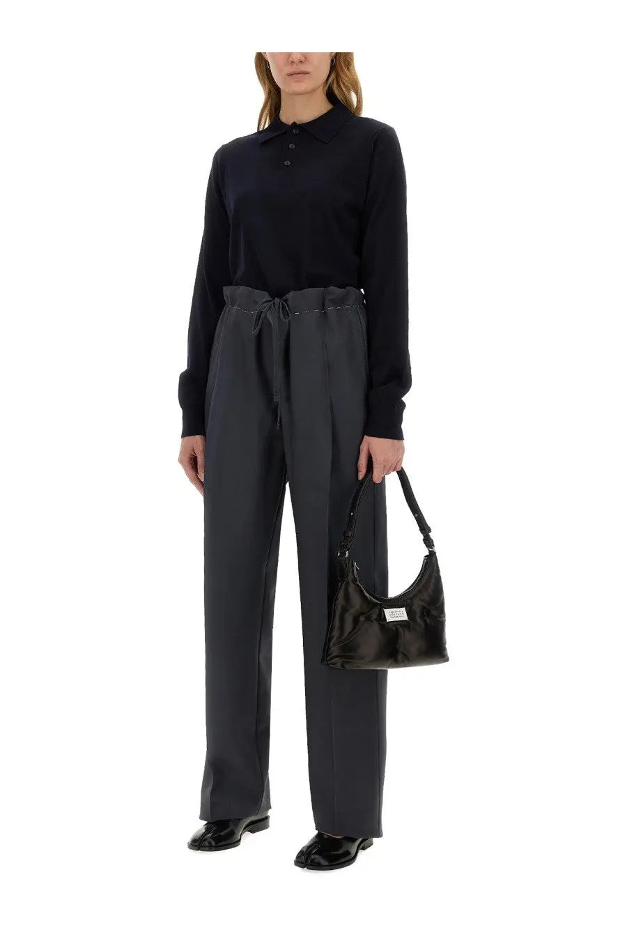 Maison Margiela Women's Wool Polo Blue, view 2