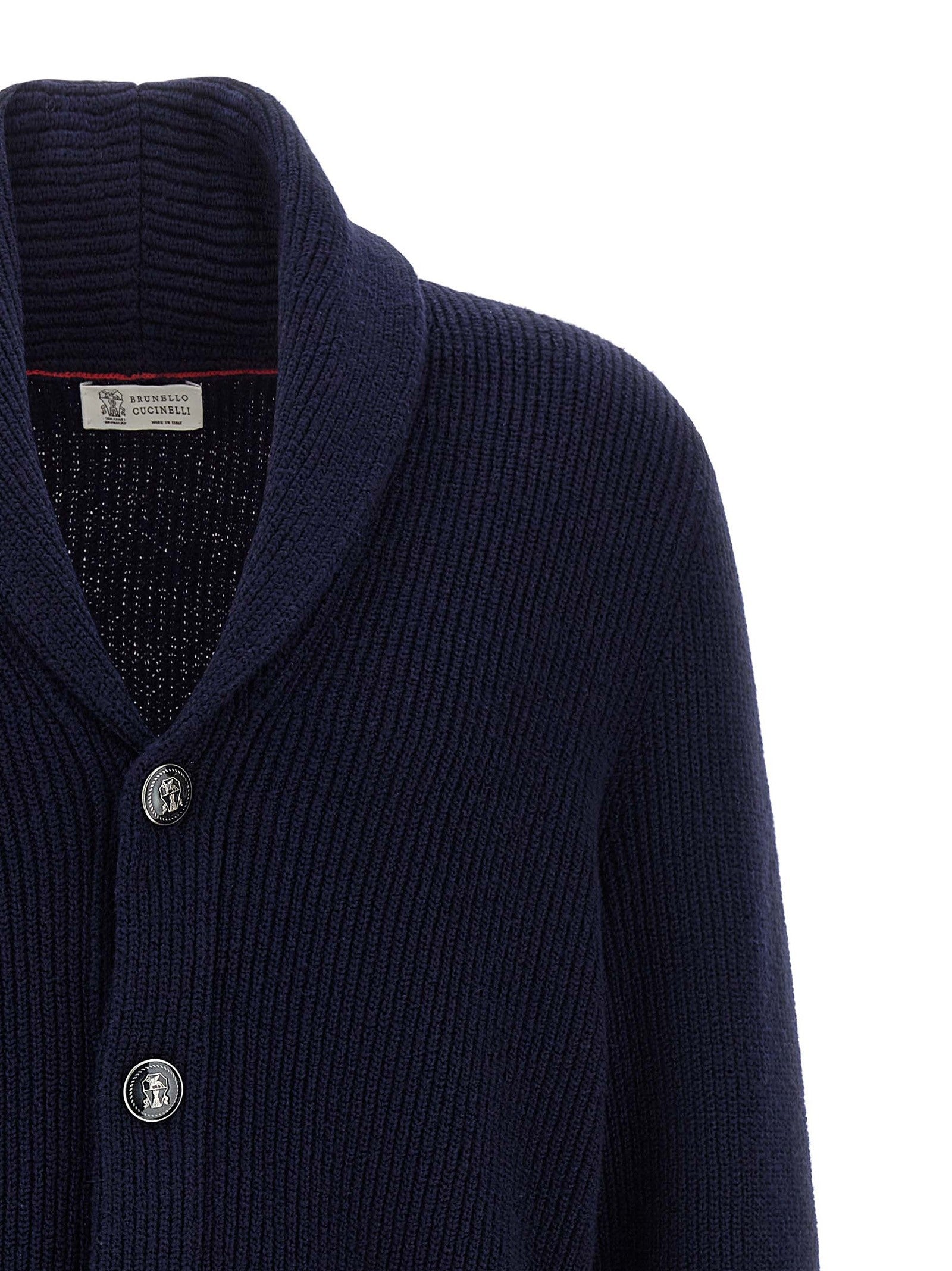 Brunello Cucinelli Malfilé Cotton Cardigan Blue