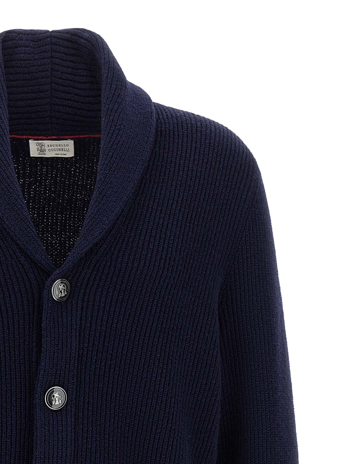 Brunello Cucinelli Malfilé Cotton Cardigan Blue, view 3