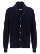 Brunello Cucinelli Malfilé Cotton Cardigan Blue