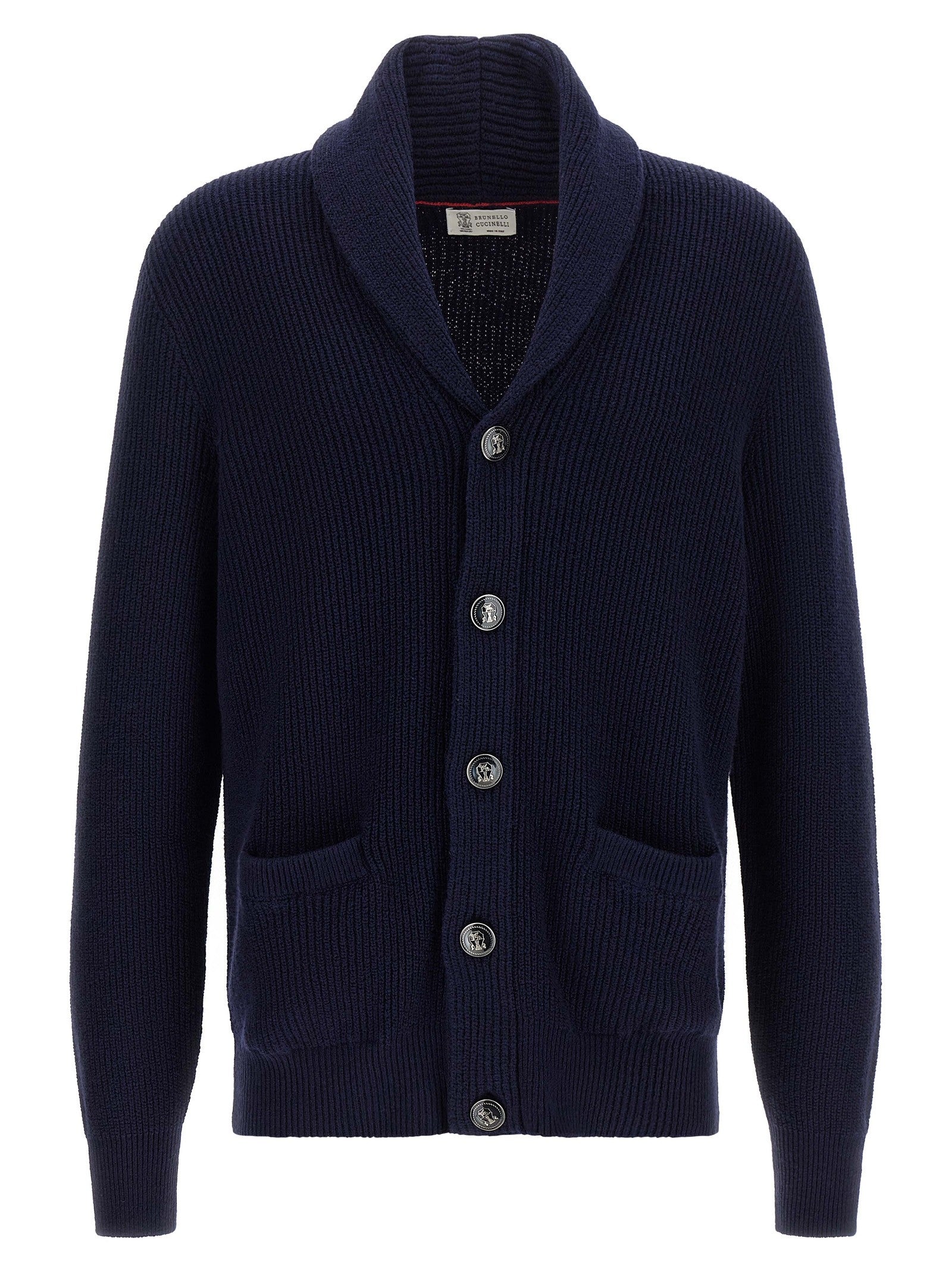 Brunello Cucinelli Malfilé Cotton Cardigan Blue