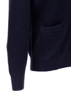 Brunello Cucinelli Malfilé Cotton Cardigan Blue, view 4