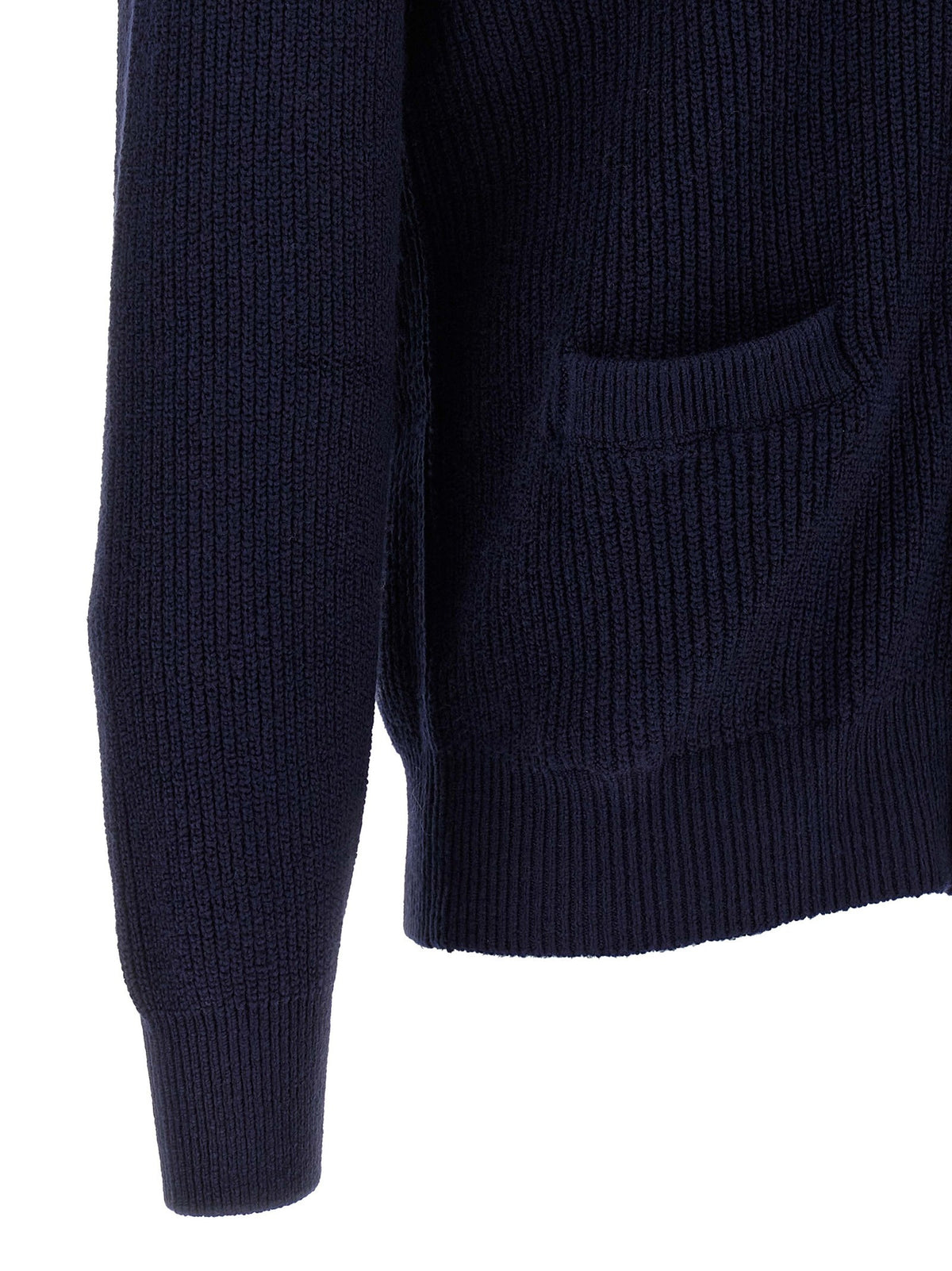 Brunello Cucinelli Malfilé Cotton Cardigan Blue, view 4