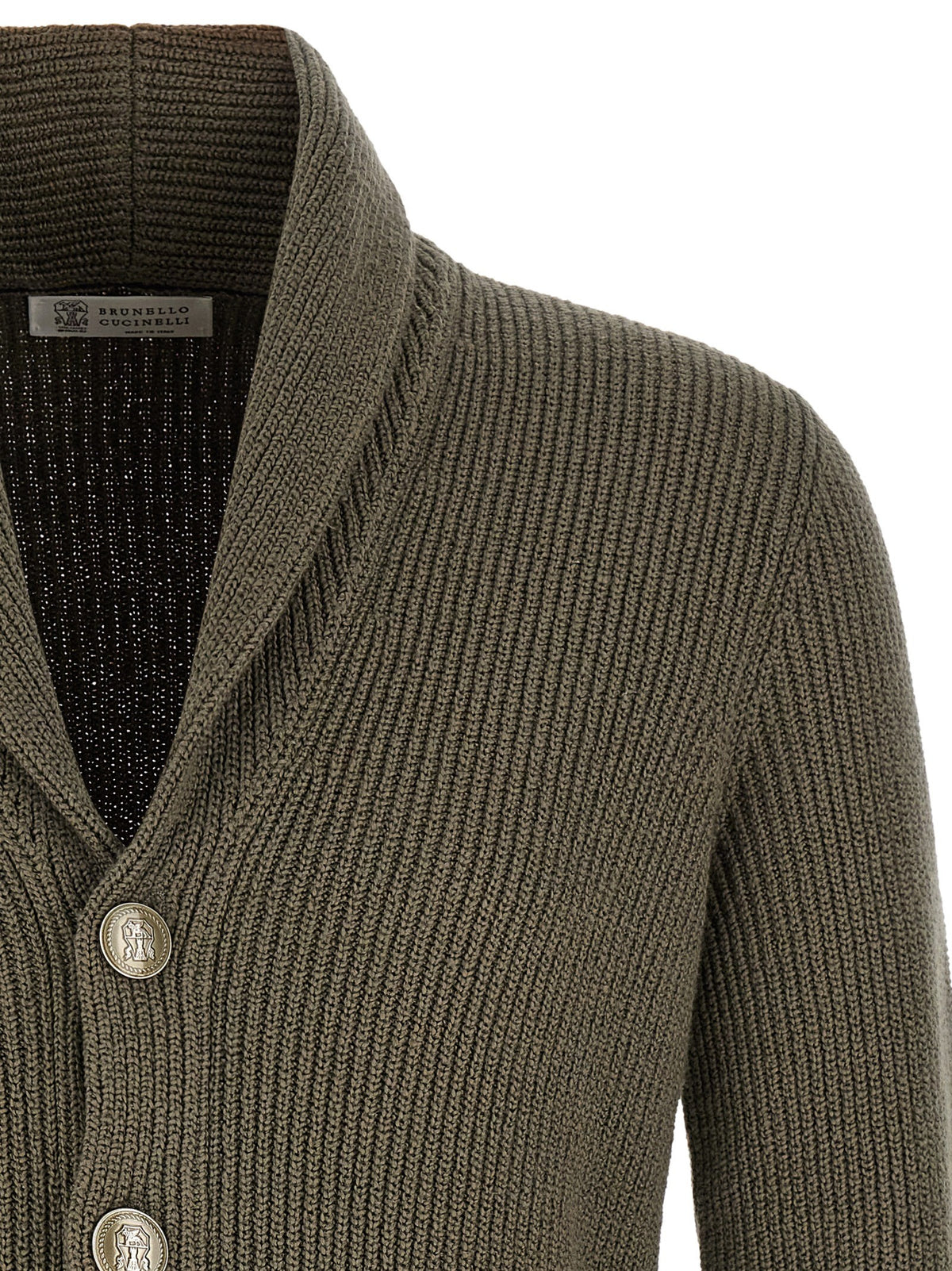 Brunello Cucinelli Malfilé Cotton Cardigan Green