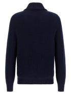 Brunello Cucinelli Malfilé Cotton Cardigan Blue, view 2