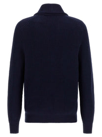 Brunello Cucinelli Malfilé Cotton Cardigan Blue