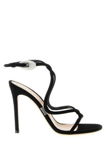 Gianvito Rossi Mamba Crystal Sandals Black