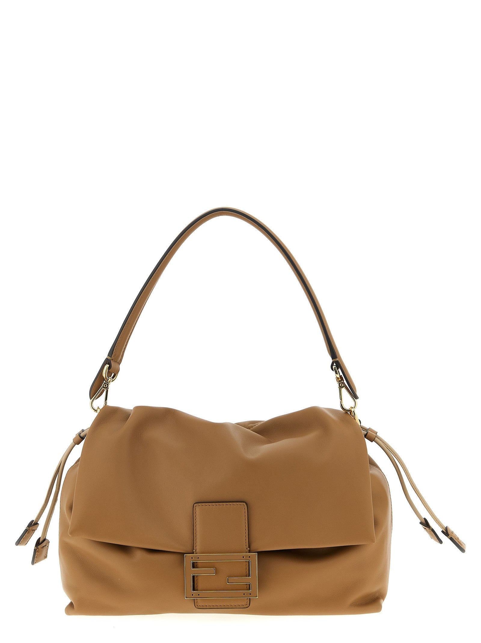 Fendi Mamma Baguette Large Shoulder Bag Beige