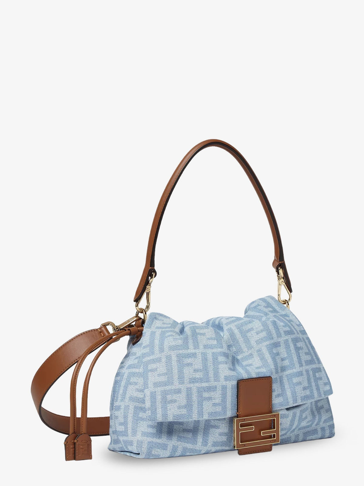 Fendi Women's Mamma Baguette Light Denim Crossbody Bag Blue, view 3