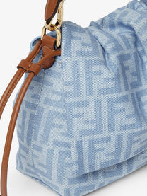 Fendi Women's Mamma Baguette Light Denim Crossbody Bag Blue, view 5