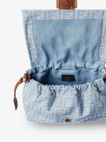 Fendi Women's Mamma Baguette Light Denim Crossbody Bag Blue, view 4