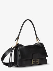 Fendi Women's Mamma Baguette Medium Leather Crossbody Bag Black