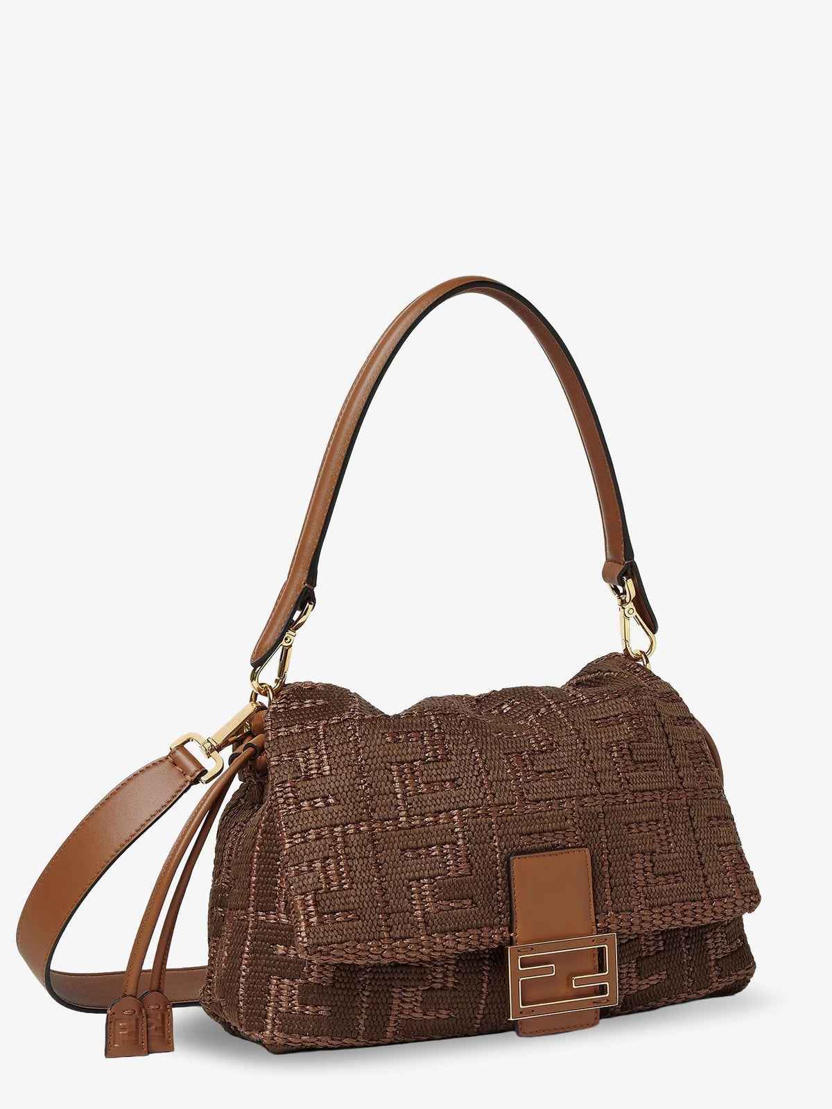 Fendi Women's Mamma Baguette Medium Raffia Handbag SELLIER+OS