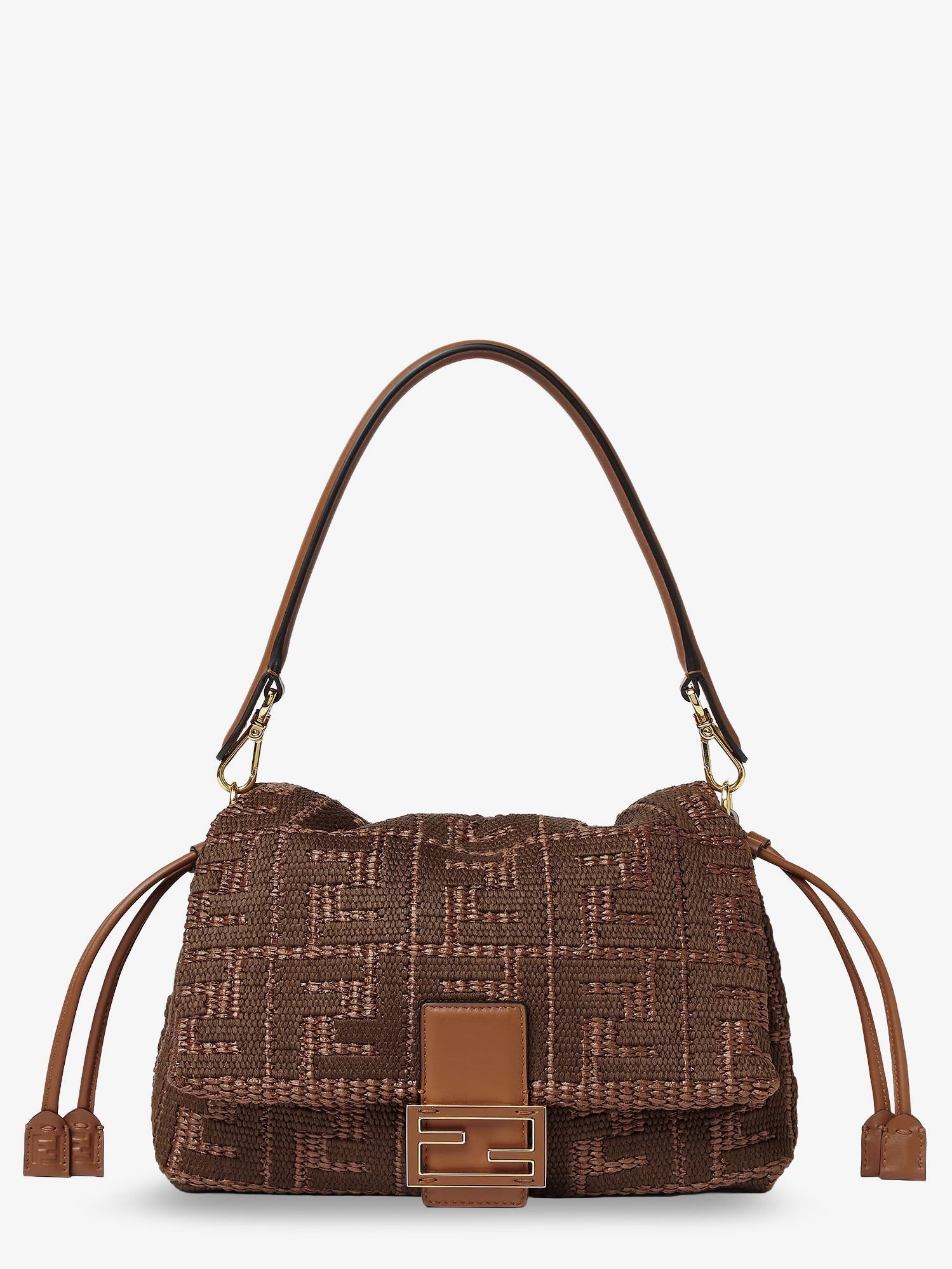 Fendi Women's Mamma Baguette Medium Raffia Handbag SELLIER+OS