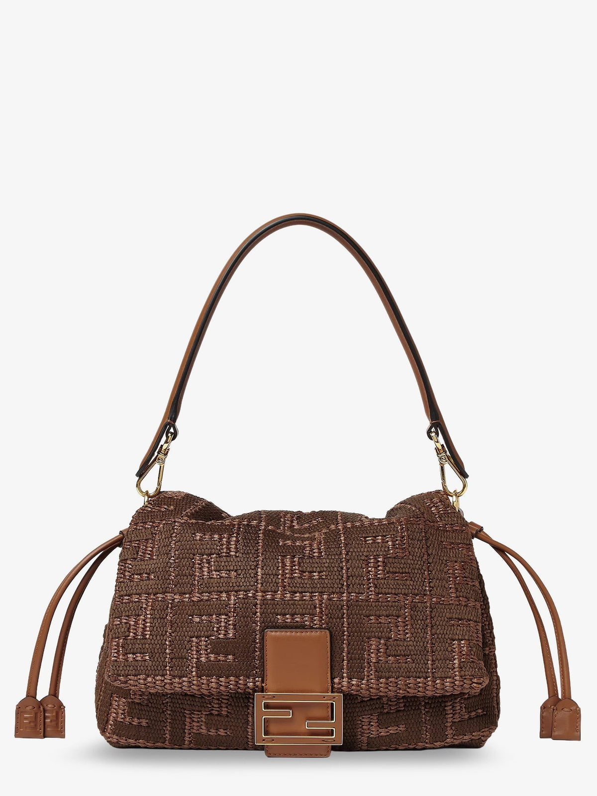 Fendi Women's Mamma Baguette Medium Raffia Handbag SELLIER+OS