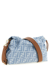 Fendi Women's Mamma Baguette Light Denim Crossbody Bag Blue
