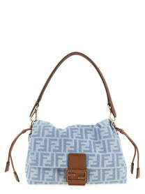 Fendi Women's Mamma Baguette Light Denim Crossbody Bag Blue