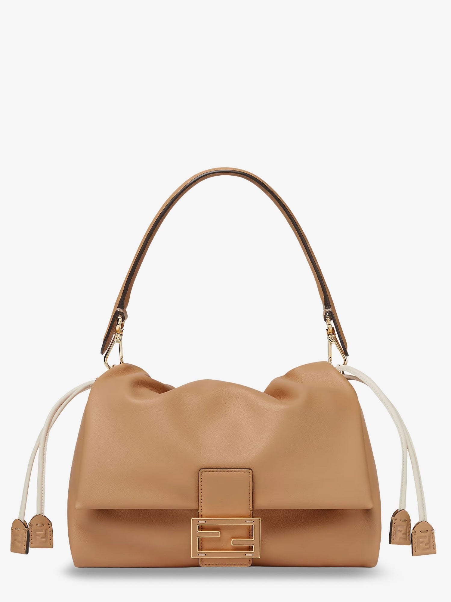Fendi Women's Mamma Baguette Small Leather Crossbody Bag Brown