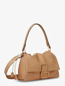 Fendi Women's Mamma Baguette Small Leather Crossbody Bag Brown