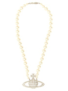 Vivienne Westwood Man Bas Relief Pearl Necklace Silver