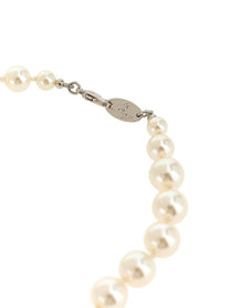 Vivienne Westwood Man Bas Relief Pearl Necklace Silver