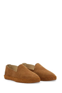 Tan suede espadrille loafers with woven jute sole manebi men’s espadrille in suede brown