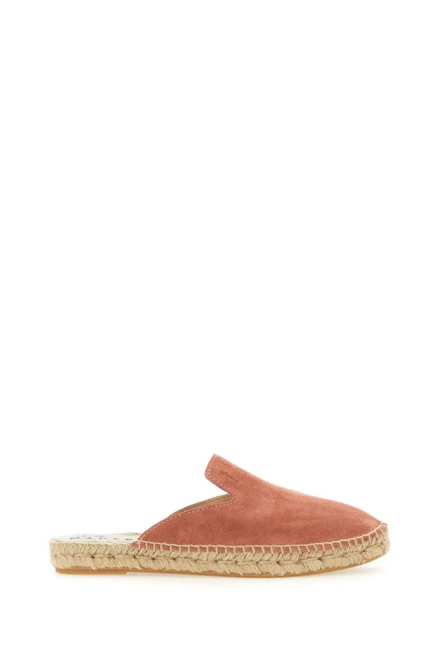 Manebi women’s mules hamptons brown dusty rose suede espadrille mules with braided jute sole