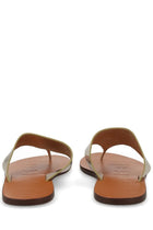 Manebi Women's Leather Flip-Flops Sandals Silver, view 4
