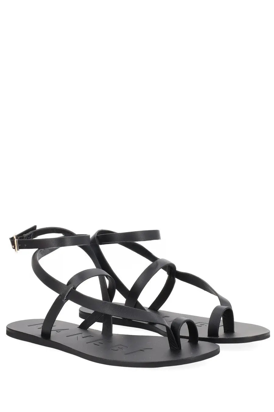 Manebi Women's Leather Sandals Black, view 2