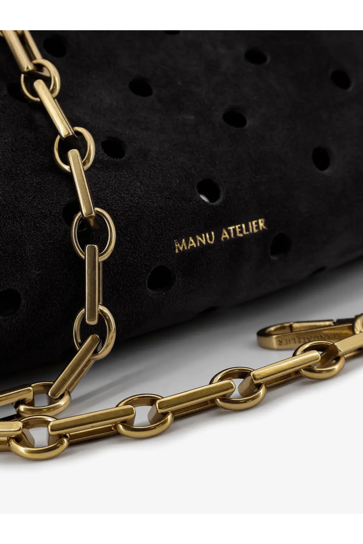 Manu Atelier Women's Mini Cylinder Suede Crossbody Bag Black, view 5