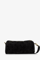Manu Atelier Women's Mini Cylinder Suede Crossbody Bag Black, view 2