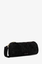Manu Atelier Women's Mini Cylinder Suede Crossbody Bag Black, view 3