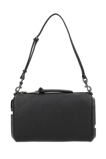 Marc Jacobs women’s borsa snapshot black cylindrical handbag in black pebbled leather with slender shoulder strap and metallic hardware