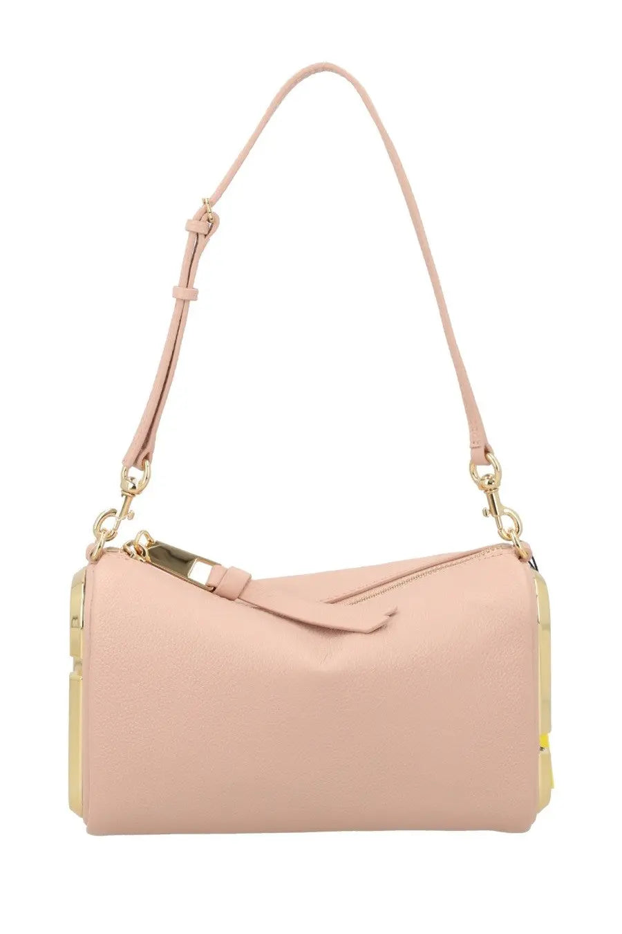 Marc Jacobs women’s borsa snapshot blue blush pink leather shoulder bag with gold-tone hardware cylindrical design