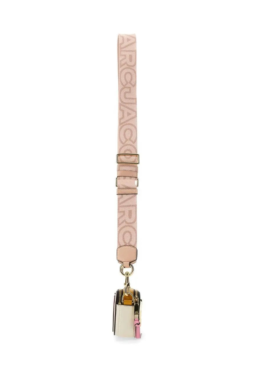 Marc Jacobs women’s borsa the snapshot blue cream mini bag with beige leather strap and gold hardware