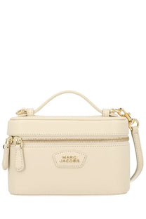 Marc Jacobs women’s borsa vanity white cream leather crossbody bag with gold-tone hardware and top handle