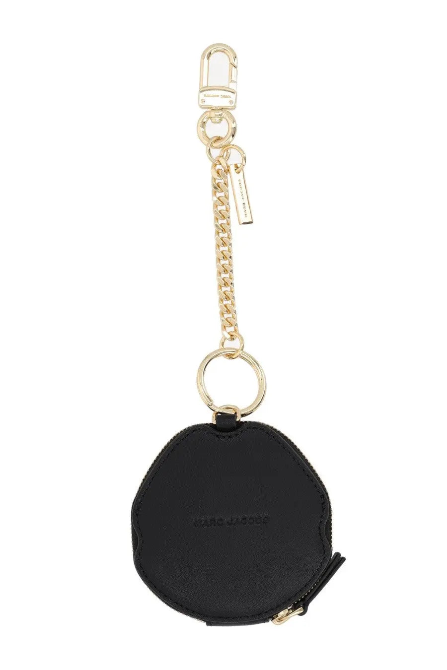 Marc Jacobs women’s charm per borsa the marc lips black coin purse with gold chain and embossed logo