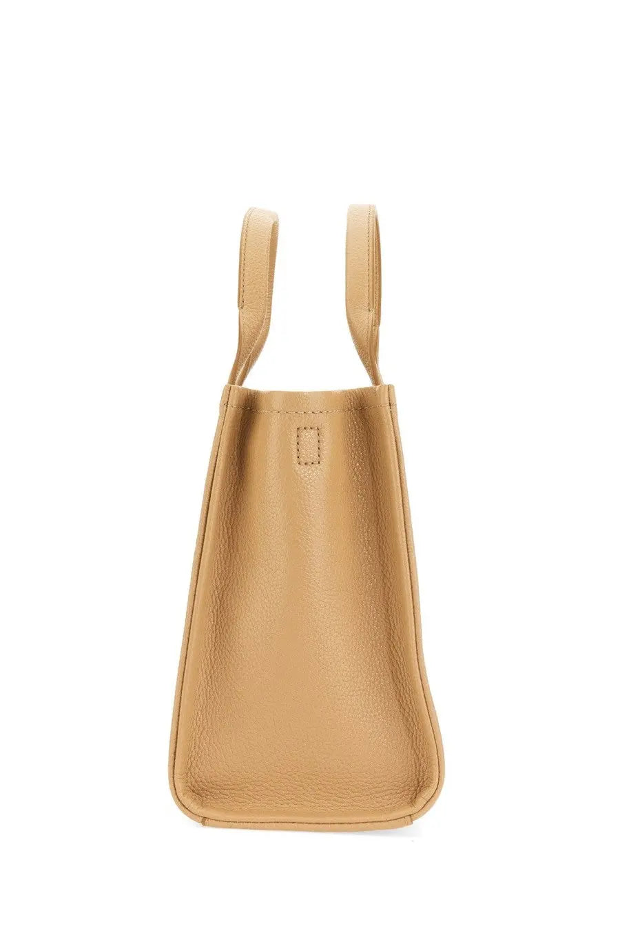 Marc Jacobs women’s the tote medium beige bag in tan leather with short handles and minimalist design