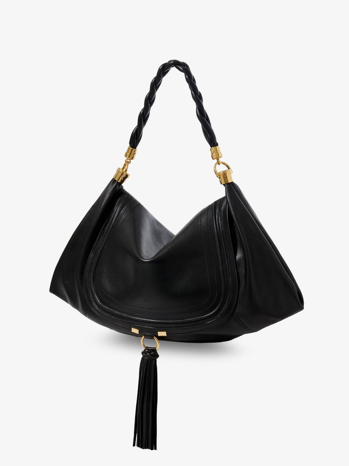 Chloé Women's Marcie Foulard Leather Shoulder Bag Black, view 3